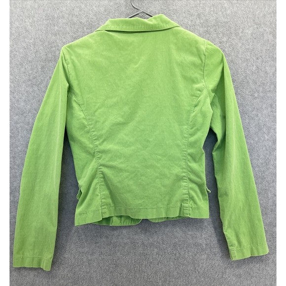 Better B. Lime Green Blazer Micro Corduroy Double Breasted Faux Pockets USA Made - Picture 8 of 8